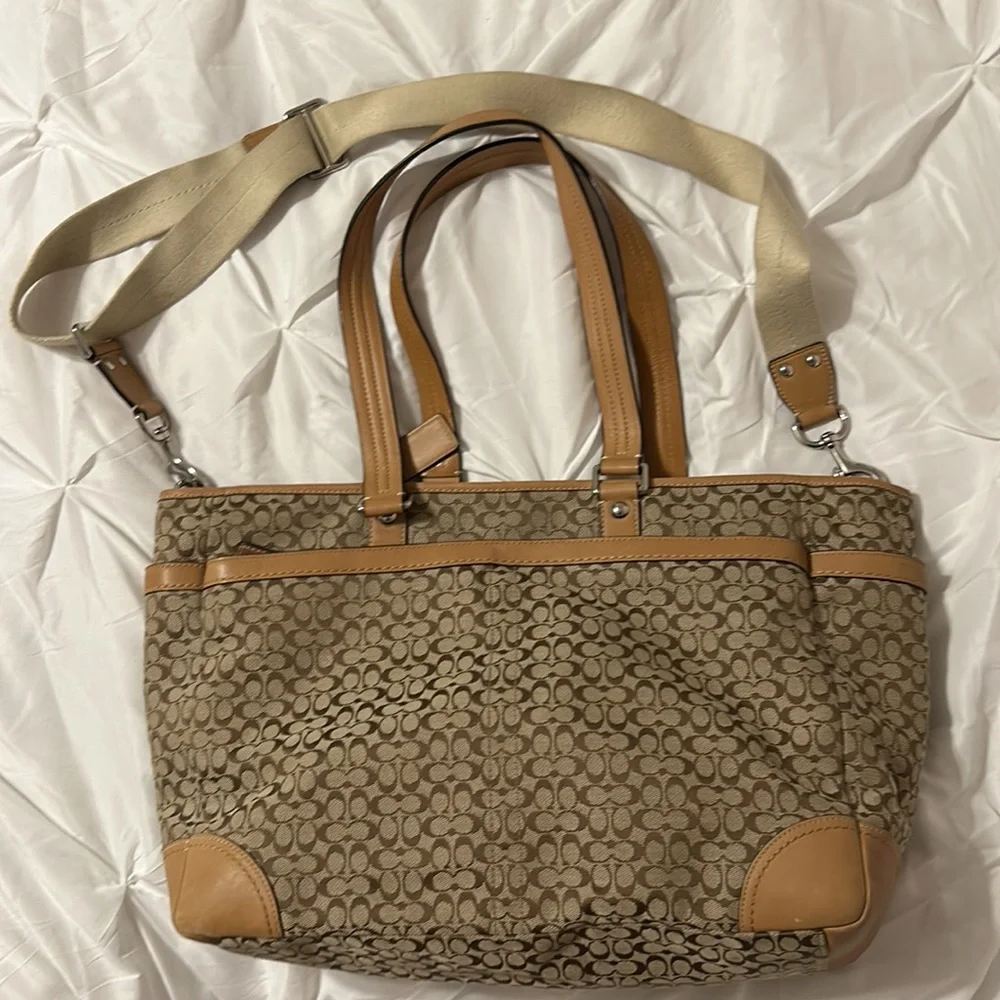 Brown Coach Diaper Bag